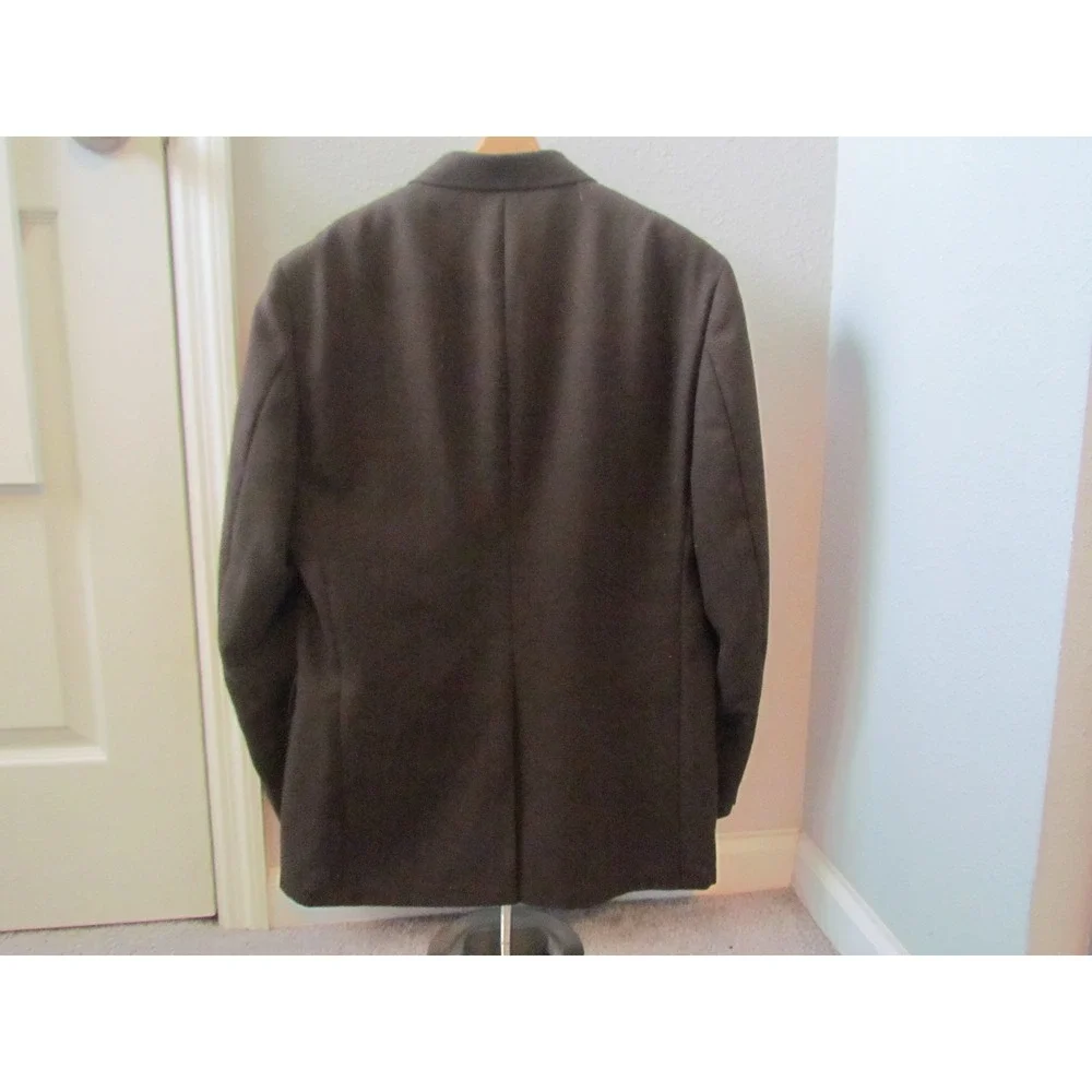 Stafford Blazer 42R Brown Classic Two Button Gold Crest Button Sport Coat